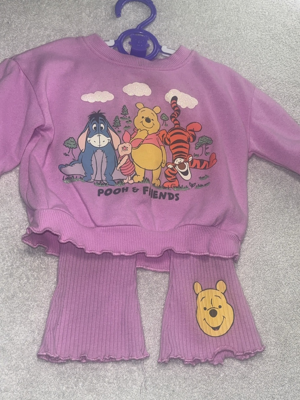 Disney Purple Pooh & Friends Kids Pajama Set